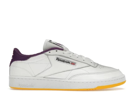 Мужские кроссовки Reebok Club C 85 Eric Emanuel, белые/фиолетовые/жёлтые