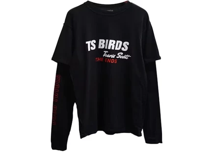 Мужской лонгслив Travis Scott TS Birds The Ends, черный