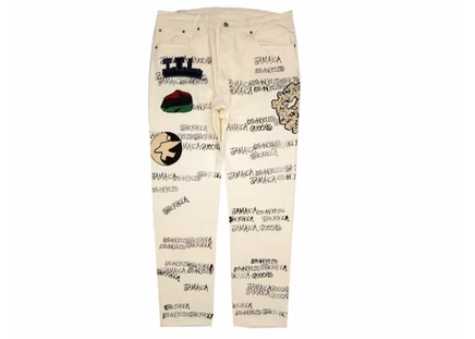 Мужские джинсы Stussy x Denim Tears x Our Legacy TTL 501, белые