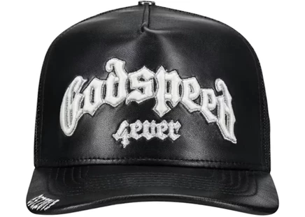 Мужская тракерная кепка Godspeed GS Forever кожаная, черная
