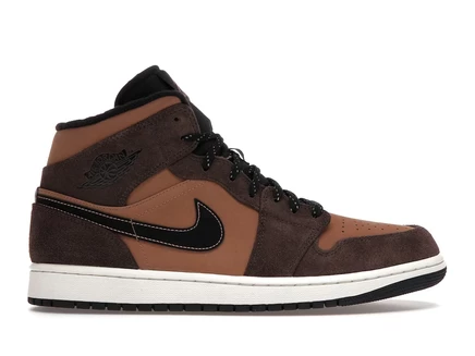 Мужские кроссовки Jordan 1 Mid SE, темно-коричневые