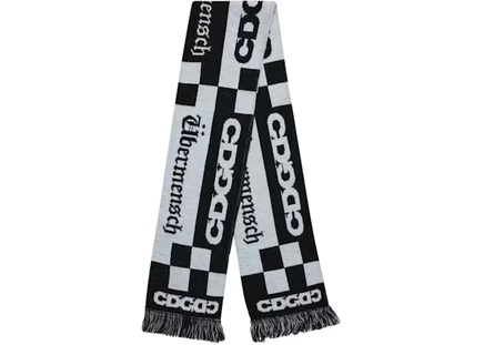 Унисекс шарф Comme des Garcons G-DRAGON, бело-черный