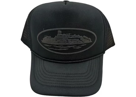 Унисекс тракер-кепка CORTEIZ Alcatraz Premium Puff Print, черная