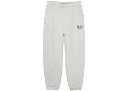 Мужские флисовые штаны Stussy x Nike, серый меланж