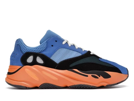 Мужские кроссовки Adidas Yeezy Boost 700, ярко-синие с оранжевым
