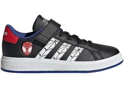 Детские кроссовки adidas grand court marvel spider-man, черно-белые