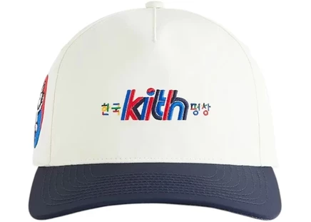 Мужская кепка snapback KITH Olympics Heritage Pyeongchang, бело-голубая