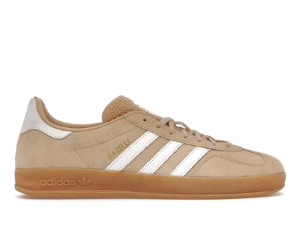 Женские кроссовки Adidas Gazelle Indoor замшевые, бежевые