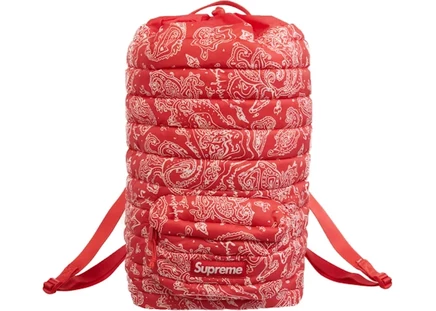 Унисекс рюкзак Supreme Puffer Backpack, красный пейсли
