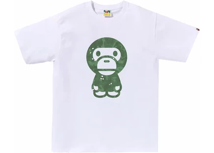 Мужская футболка Bape Bitmap Big Baby Milo, белая