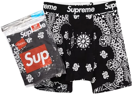Унисекс боксеры Supreme Hanes Bandana (2 шт.), черные