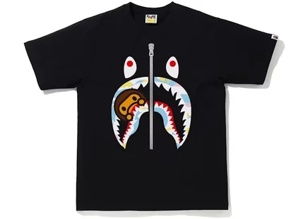 BAPE Multi Camo Milo Shark Tee Black black