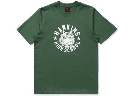 Мужская футболка Nike x Stranger Things Hawkins High, зеленая