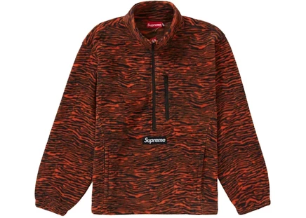 Мужской пуловер Supreme Polartec с короткой молнией, тигровый