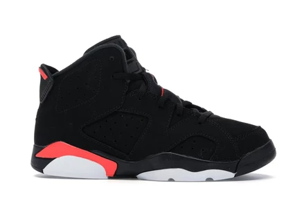 Детские кроссовки Jordan 6 Retro (2019), черные с красными акцентами