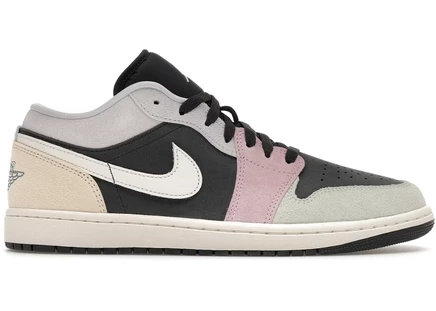 Кроссовки Jordan 1 Low SE Black Pastels, разноцветные