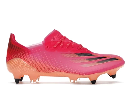 Мужские бутсы Adidas Ghosted.1 SG, розово-оранжевые с черным