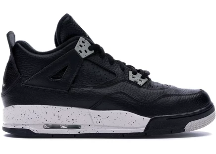 Детские кроссовки Jordan 4 Retro Oreo (2015) GS, черно-серо-белые