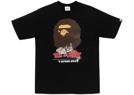 Мужская футболка Bape Ape Head II Tom & Jerry, черная
