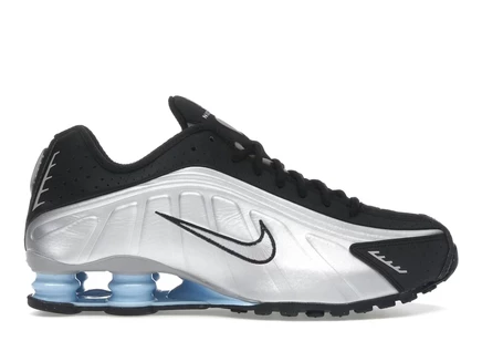 Мужские кроссовки Nike Shox R4, серебристо-черно-синие