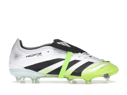 Мужские футбольные бутсы Adidas Predator Pro FG со складным язычком, бело-черно-лимонные