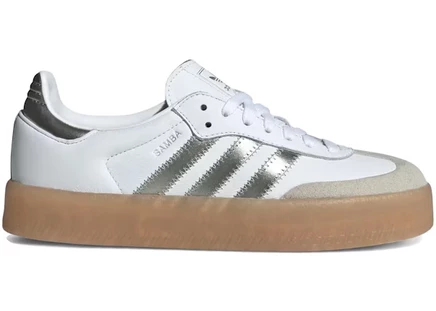 Женские кроссовки Adidas Sambae, бело-серебристые