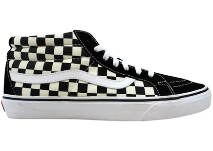 Мужские кеды Vans Sk8-Mid Reissue Checkerboard, бело-черные