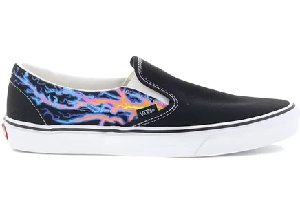 Мужские слипоны Vans Classic Slip-On Electric Flame, черно-красные