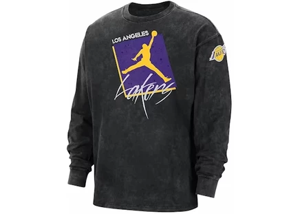 Мужская футболка с длинным рукавом Jordan Lakers Max 90 Courtside, черная