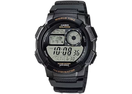 Мужские часы Casio G-Shock AE1000W-1A, кварцевые, 44 мм, черный циферблат