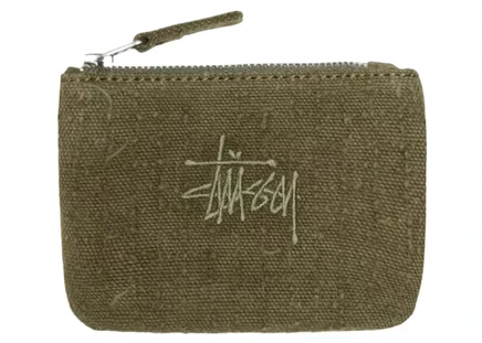 Мужской кошелек для монет Stussy Needle Punch, оливковый