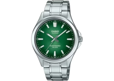 Мужские часы Casio MTS-RS100D-3A, кварцевые, корпус 40 мм, сталь, зеленые