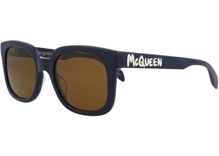 Мужские солнечные очки Alexander McQueen, сине-коричневые
