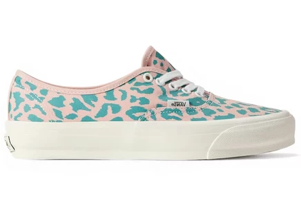 Мужские кеды Vans Authentic Premium леопард, розово-голубые