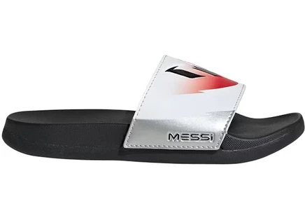 Детские шлепанцы Adidas Adilette Comfort Messi, бело-черно-красные