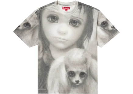 Унисекс футболка Supreme Margaret Keane Best Friends, серая