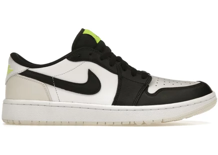 Кроссовки Jordan 1 Retro Low Golf, бело-черные/Phantom Volt