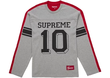 Мужской лонгслив Supreme Split L/S Football Top, серый