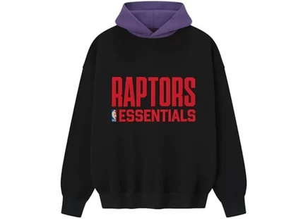 Мужское худи Fear of God Essentials Raptors Sport, черно-фиолетовое