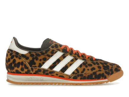 Женские кроссовки Adidas SL 72 OG с леопардовым принтом, тёмно-коричневые