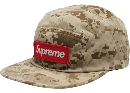 Унисекс кепка Supreme NYCO Twill Camp Cap, песочно‑цифровой камуфляж