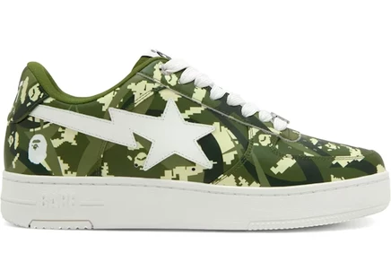 Мужские кроссовки Bape Sta Low CLOT, зелёный камуфляж