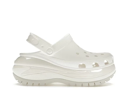 Унисекс клоги Crocs Classic Mega Crush на платформе, белые