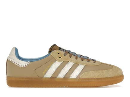 Мужские кроссовки adidas samba nylon wales bonner, песочно-белые