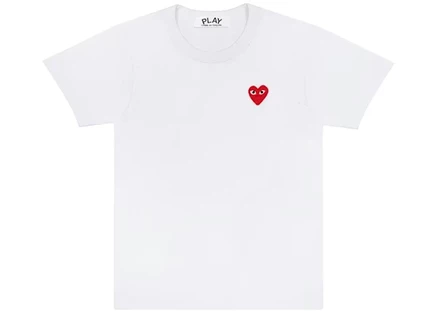 Унисекс футболка Comme des Garçons Play с вышитым сердцем, белая
