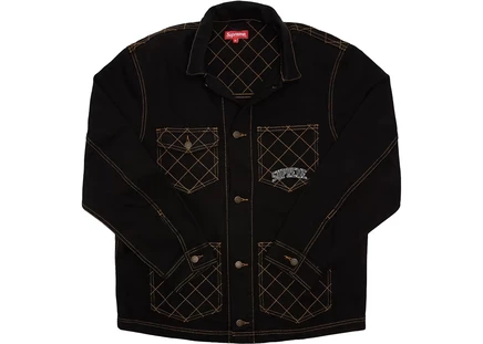 Джинсовая куртка Supreme Diamond Stitch, черная