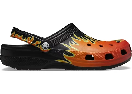Мужские сабо Crocs Classic Clog Flames, черные/многоцветные