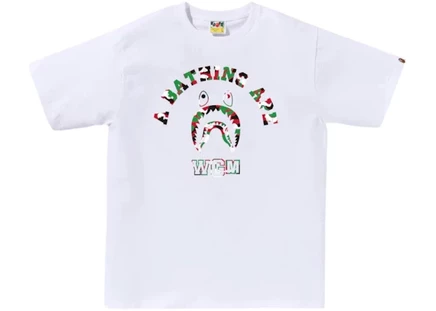Мужская футболка Bape Store Dubai Shark College, белая