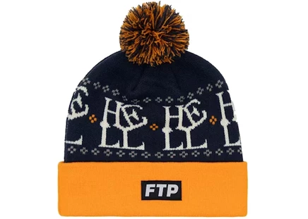 Мужская шапка-бини FTP Hell Pom, темно-синяя