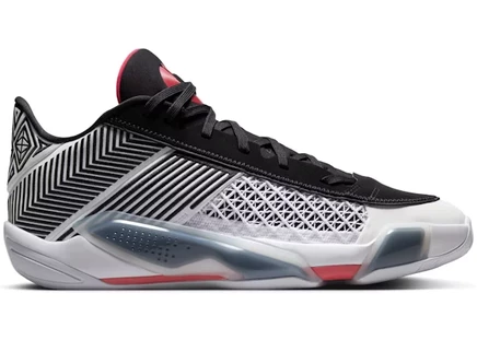 Мужские кроссовки Jordan 38 Low PF Fundamental 2.0, бело-черно-красные